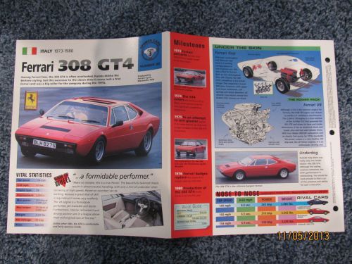 ★★ ferrari 308 gt4 collector brochure specs info 1973/1974/1975/1976/1977..... ★