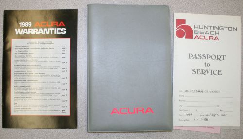 1989 acura integra owner&#039;s manual &amp; pouch / cover / case, warranty booklet, etc.