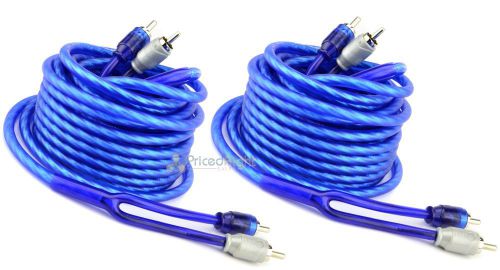 2 new 18 ft triple shield twisted interconnect rca audio cable 18 car amp cables