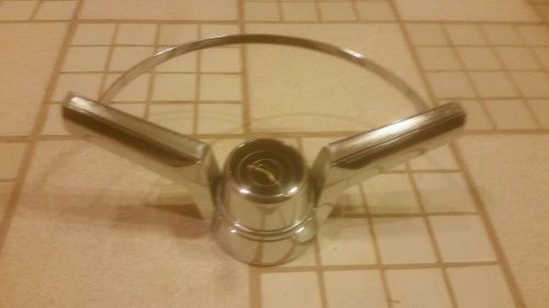 1966 chevy impala stearing wheel chrome and horn cap great condition