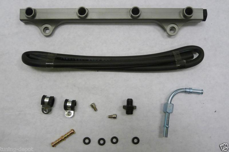 OBX Gray Aluminum Fuel Rail Fit For 2008+ Evolution EVO 10 X 4B11T 2.0L Turbo, US $70.00, image 2