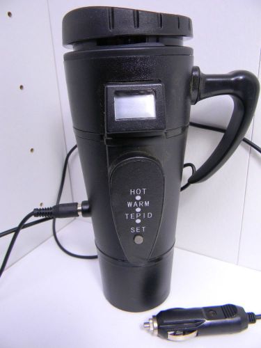 Car plug coffee mug temperature control displays