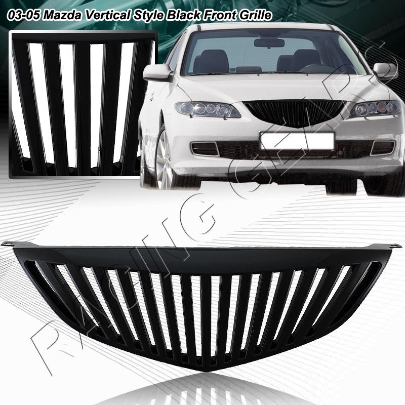 2003-2005 mazda 6 sports jdm front upper hood abs plastic black vertical grille