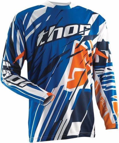 Thor mx s4 flux shred blue orange white jersey, size lg