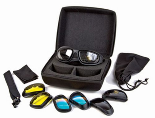 Motorcycle goggle set 4 in 1 with carrying case new