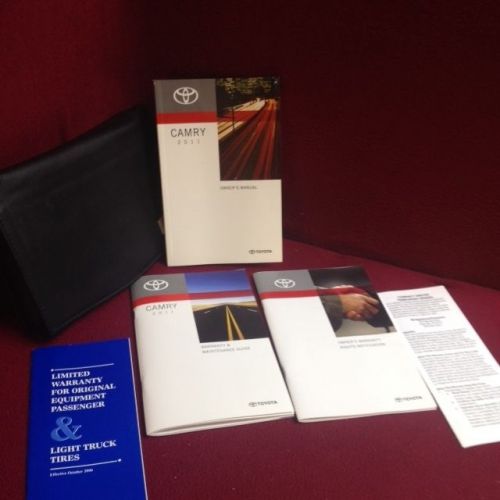 2011 toyota camry oem owners manual set with warranty guide and case