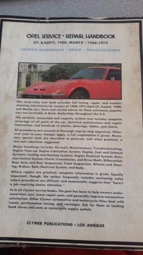 1966-1973 clymer service repair handbook-opel gt/kadett/1900/manta