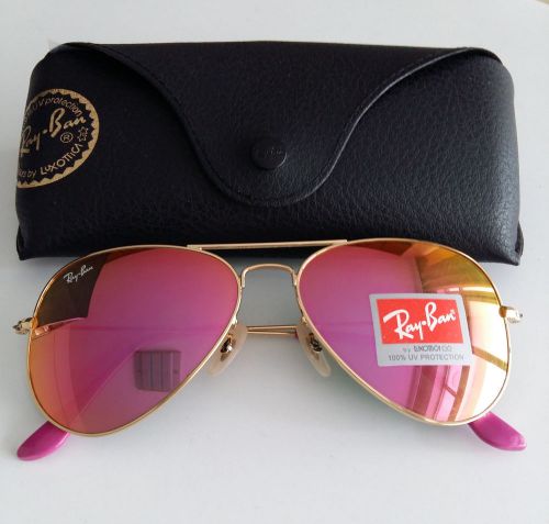 New sunglasses mirror classic men women pink lens 58mm