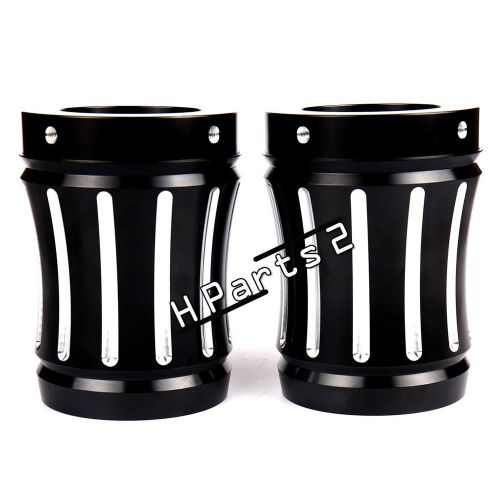 4" black moto series merge style end caps for harley touring road glide mufflers