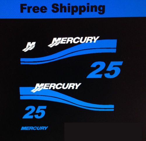 Mercury outboard marine vinyl 25 hp set mercury outboard  blue cowl set