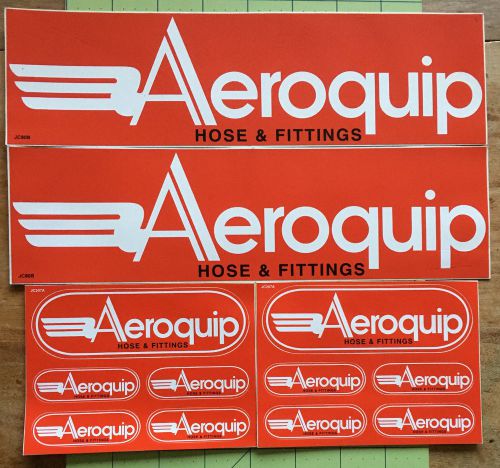 Aeroquip hose &amp; fittings lot 12 vintage decals contingency stickers racing nhra