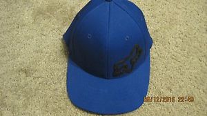 Fox racing blue youth signature flexfit flex-fit hat hats caps cap