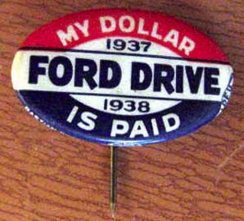 Rare early original nos ford celluloid advertising pin or button #a264