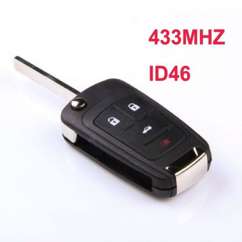 Flip remote key 4 button 433mhz id46 for chevrolet 2011-2014 cruz