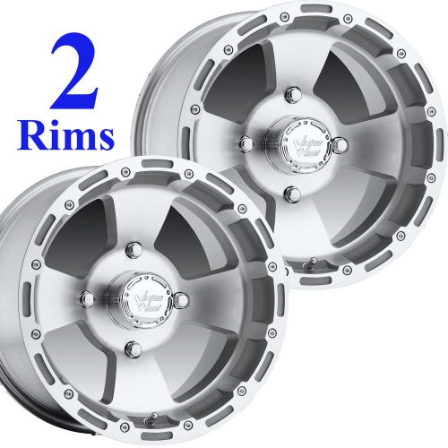 Two 12x7 4/137 4+3 atv rims wheels aluminum some kawasaki can am bombardier irs