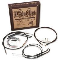 Burly 14" handlebar installation cable/line kit for '07-'10 harley fxst