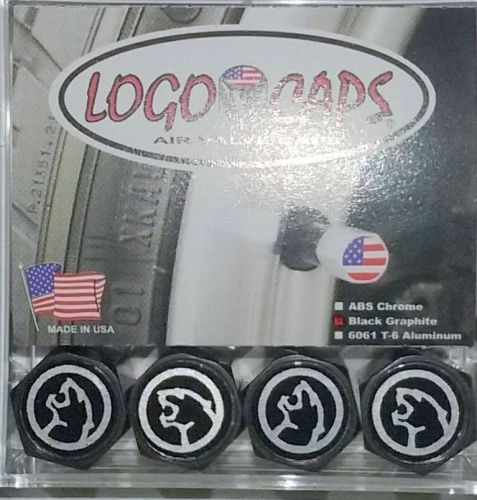 Logo caps cougar (black) logo tire air valve caps - black graphite finish