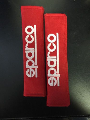 Sparco 01090r3s 2" alcantara red seat belt harness pad set of 2 new