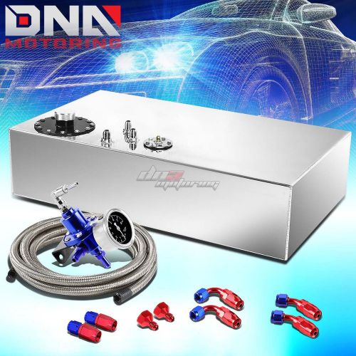 17 gallon top-feed aluminum fuel oil tank+cap+line kit+pressure regulator blue