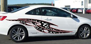 Car truck racing decals tribal checkered flag vinyl auto graphics 4ft and up