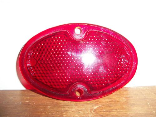 Vintage tiger-ey red glass nos do-ray lamp co. 1252 stop tail light lens antique