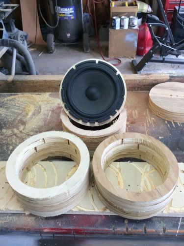 (pair) 6.5&#034; speaker rings made of 3/4&#034; birch plywood