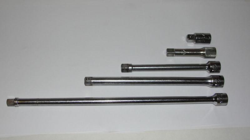 Mac tools 3/8 drive chrome extension set 5 pc  1 1/2" - 12"   usa