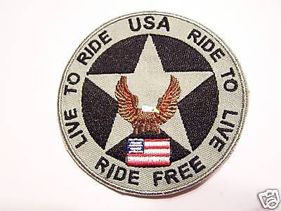 #0541 motorcycle vest patch usa live to ride..........