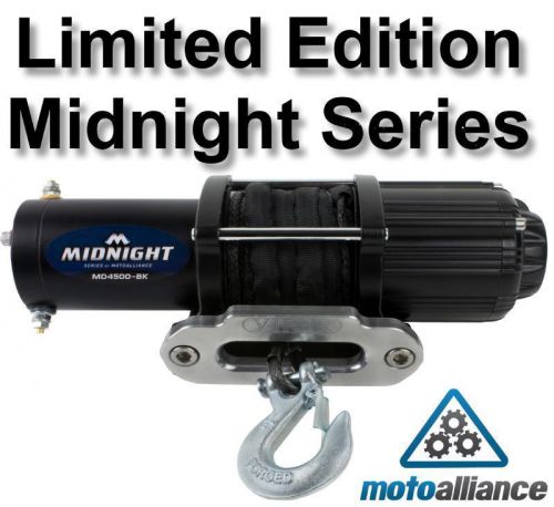 Viper midnight series 4500lb atv/utv winch with 50 ft black rope