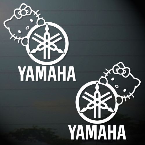 5.0&#034;x2p hello kitty on yamaha decals sticker cut-out auto motor sports bike