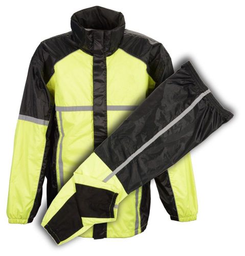 Men&#039;s motorcycle  black green durable rain gear  suit 100% nylon new