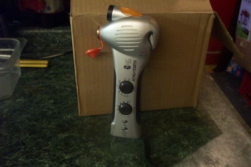 Car emergency survival tool-hammer,light,siren,belt cutter ,radio-by swiss tech