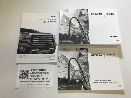 2015 gmc sierra owners manual set. new!! free same day priority shipping!! #0165