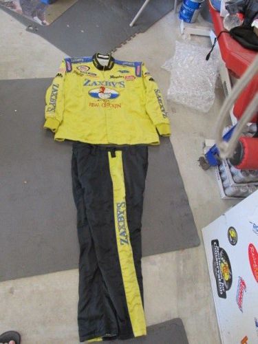 Nascar race used crew firesuit zaxbys 2 pc sfi 3-2a-5 simpson arca series  (#1)