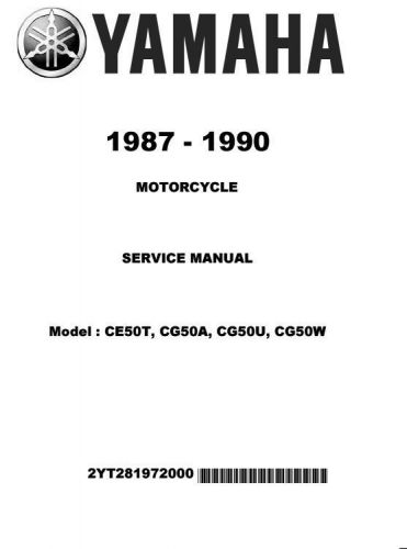 Yamaha ce50t cg50a  cg50w ce cg 50 87-90 repair service manual printed. free s&amp;h