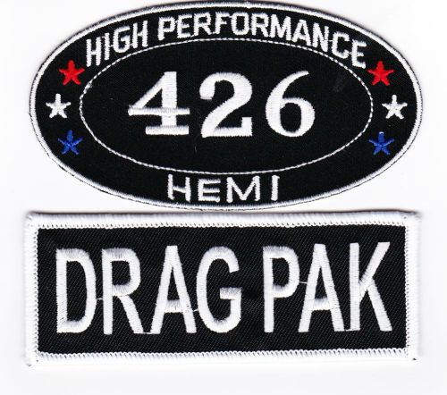 426 hemi dodge drag pak sew/iron on patch embroidered mopar car