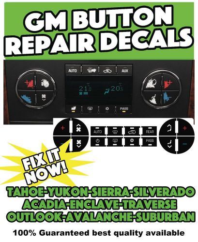 Gm chevy peeling button repair decals stickers high quality gm climate