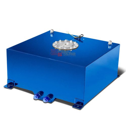 15 gallon/57l racing blue aluminum gas fuel cell tank+level sender 20x17.5x10"