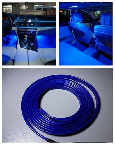 Blue 2m el wire car interior fluorescent strip lamp cold light 12v for chevrolet