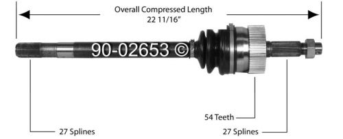 New front left cv drive axle shaft assembly for cherokee comanche wagoneer