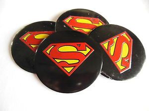 Superman  wheel center cap emblems set 4 aluminum stickers decal coned 2 3/16