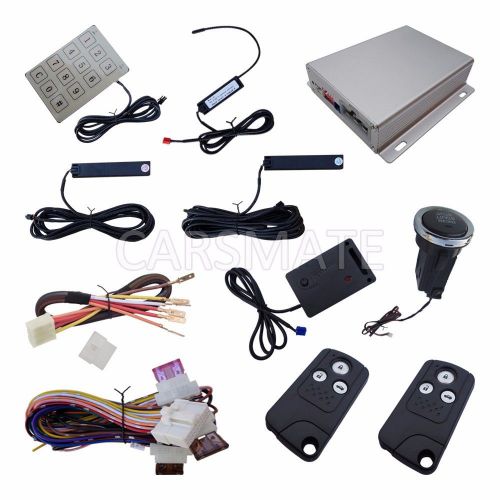 Smart pke car alarm system with shock sensor push button start &amp; remote start