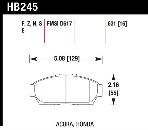 Hawk performance hb245e.631 disc brake pad fits 93-01 civic integra