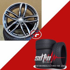 22&#034; audi q7 porsche cayenne avant style gunmetal machined edge wheels w/tires