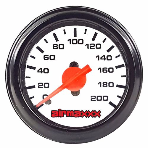 Air gauge single needle 200psi air ride suspension system part 2&#034; white face led