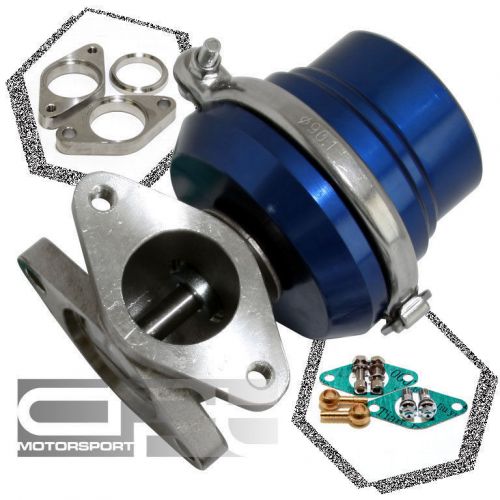 Universal 38mm turbo manifold exhaust blue v-band external wastegate+spring
