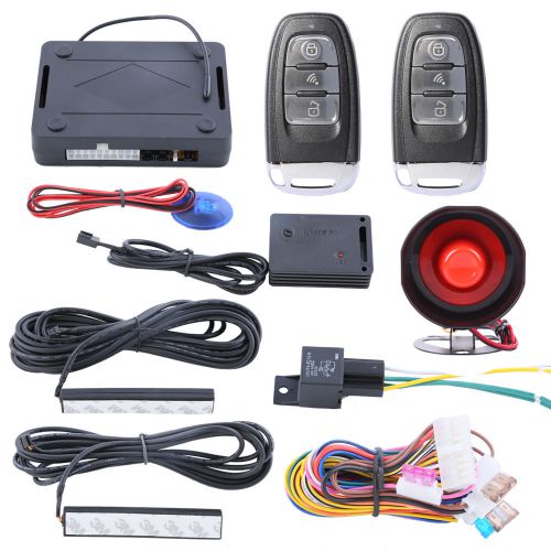 Pke car alarm system rolling code auto re-arm power window output vibrate alarm