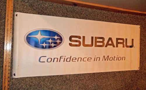 Subaru small vinyl banner 48 x 17 inch sign garage man cave bedroom advertising