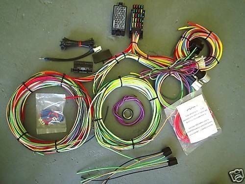 Universal 21 circuit mini hot rod wiring harness from ez wiring