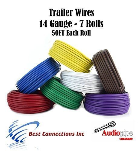Audiopipe / best connections trailer light cable wiring harness 50ft spools 14